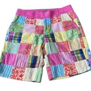 Lilly Pulitzer Vintage Patchwork Bermuda Shorts Palm Beach Resort Pink Size 0